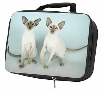 Siamese Cats Black Insulated School Lunch Box/Picnic Bag