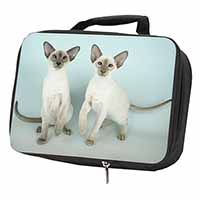 Siamese Cats Black Insulated School Lunch Box/Picnic Bag