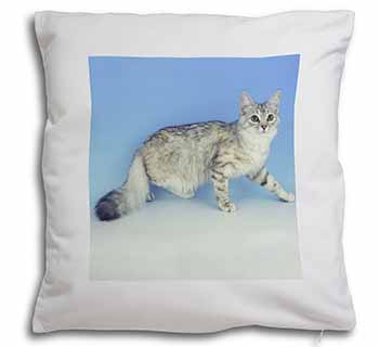 Siberian Silver Cat Soft White Velvet Feel Scatter Cushion