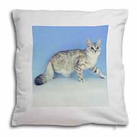 Siberian Silver Cat Soft White Velvet Feel Scatter Cushion