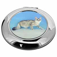 Siberian Silver Cat Make-Up Round Compact Mirror