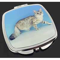 Siberian Silver Cat Make-Up Compact Mirror