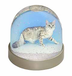 Siberian Silver Cat Snow Globe Photo Waterball