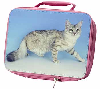 Siberian Silver Cat Insulated Pink School Lunch Box/Picnic Bag