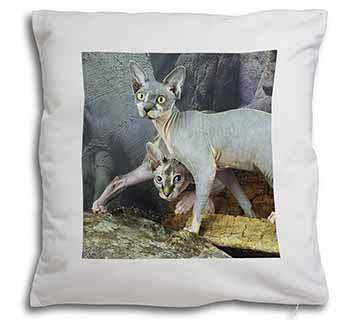 Sphynx Cat Soft White Velvet Feel Scatter Cushion