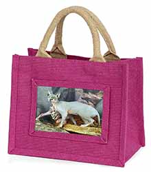 Sphynx Cat Little Girls Small Pink Jute Shopping Bag