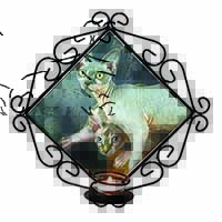 Sphynx Cat Wrought Iron Wall Art Candle Holder