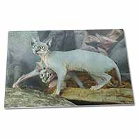 Large Glass Cutting Chopping Board Sphynx Cat