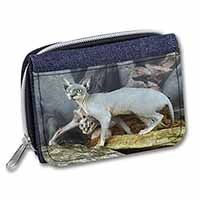 Sphynx Cat Unisex Denim Purse Wallet