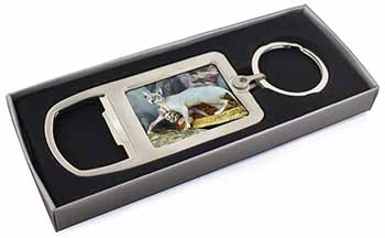 Sphynx Cat Chrome Metal Bottle Opener Keyring in Box