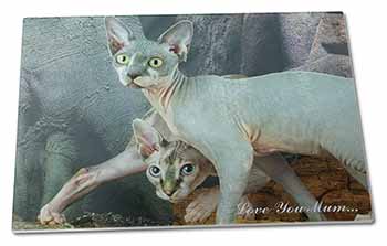 Large Glass Cutting Chopping Board Sphynx Cat 