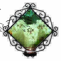 Cream Persian Kittens Wrought Iron Wall Art Candle Holder
