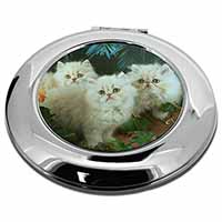 Cream Persian Kittens Make-Up Round Compact Mirror