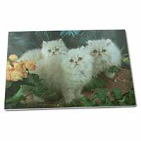 Large Glass Cutting Chopping Board Cream Persian Kittens