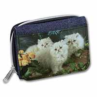 Cream Persian Kittens Unisex Denim Purse Wallet