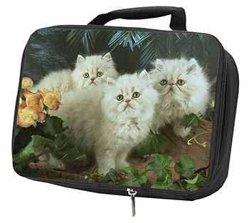 Cream Persian Kittens Black Insulated School Lunch Box/Picnic Bag