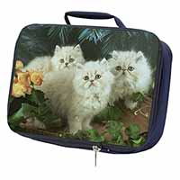 Cream Persian Kittens Navy Insulated School Lunch Box/Picnic Bag