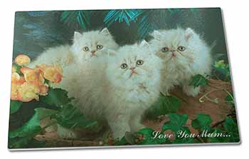 Large Glass Cutting Chopping Board Persian Kittens 