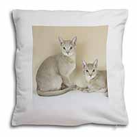 Abyssynian Cats Soft White Velvet Feel Scatter Cushion