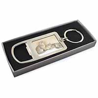 Abyssynian Cats Chrome Metal Bottle Opener Keyring in Box