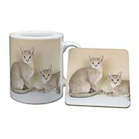 Abyssynian Cats Mug and Coaster Set