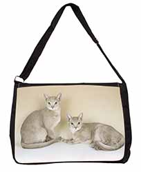 Abyssynian Cats Large Black Laptop Shoulder Bag School/College