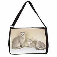 Abyssynian Cats Large Black Laptop Shoulder Bag School/College