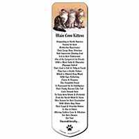 Cute Maine Coon Kittens Bookmark, Book mark, Printed full colour