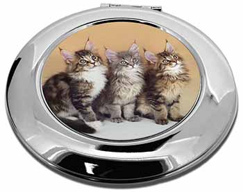Cute Maine Coon Kittens Make-Up Round Compact Mirror