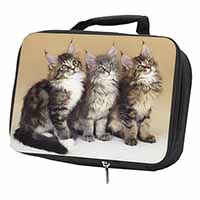 Cute Maine Coon Kittens Black Insulated School Lunch Box/Picnic Bag