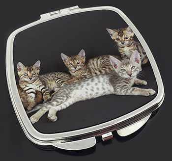 Bengal Kittens Posing for Camera Make-Up Compact Mirror