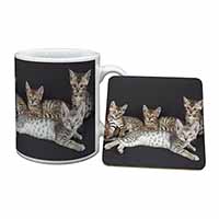 Bengal Kittens Posing for Camera Mug and Coaster Set