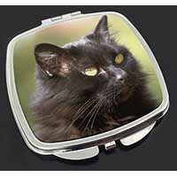 Beautiful Fluffy Black Cat Make-Up Compact Mirror