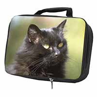 Beautiful Fluffy Black Cat Black Insulated School Lunch Box/Picnic Bag
