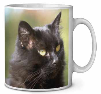 Beautiful Fluffy Black Cat Ceramic 10oz Coffee Mug/Tea Cup