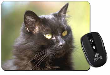 Beautiful Fluffy Black Cat Computer Mouse Mat