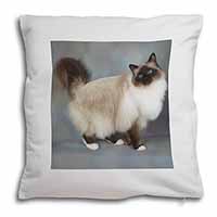 Gorgeous Birman Cat Soft White Velvet Feel Scatter Cushion