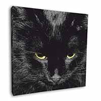 Gorgeous Black Cat Square Canvas 12"x12" Wall Art Picture Print