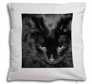 Gorgeous Black Cat Soft White Velvet Feel Scatter Cushion