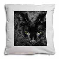 Gorgeous Black Cat Soft White Velvet Feel Scatter Cushion