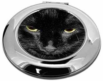 Gorgeous Black Cat Make-Up Round Compact Mirror