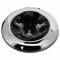 Gorgeous Black Cat Make-Up Round Compact Mirror