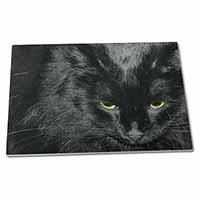 Large Glass Cutting Chopping Board Gorgeous Black Cat