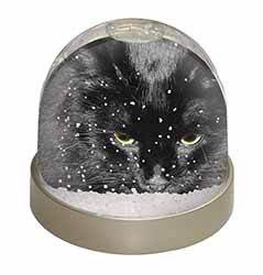 Gorgeous Black Cat Snow Globe Photo Waterball
