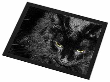 Gorgeous Black Cat Black Rim High Quality Glass Placemat