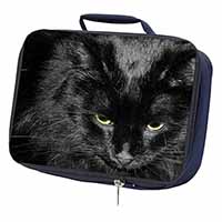 Gorgeous Black Cat Navy Insulated School Lunch Box/Picnic Bag