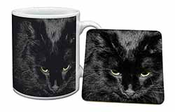 Gorgeous Black Cat Mug and Coaster Set