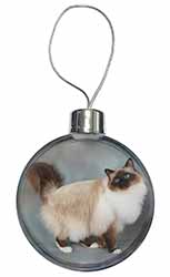 Gorgeous Birman Cat Christmas Bauble