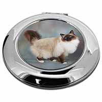 Gorgeous Birman Cat Make-Up Round Compact Mirror