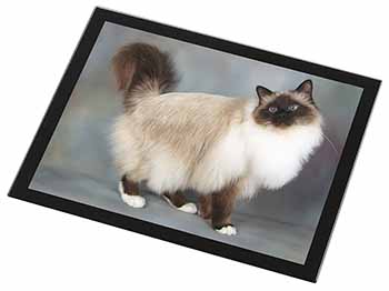 Gorgeous Birman Cat Black Rim High Quality Glass Placemat